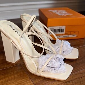 BNIB White Public Desire Heeled Sandals